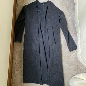 Longline coal/black cardigan